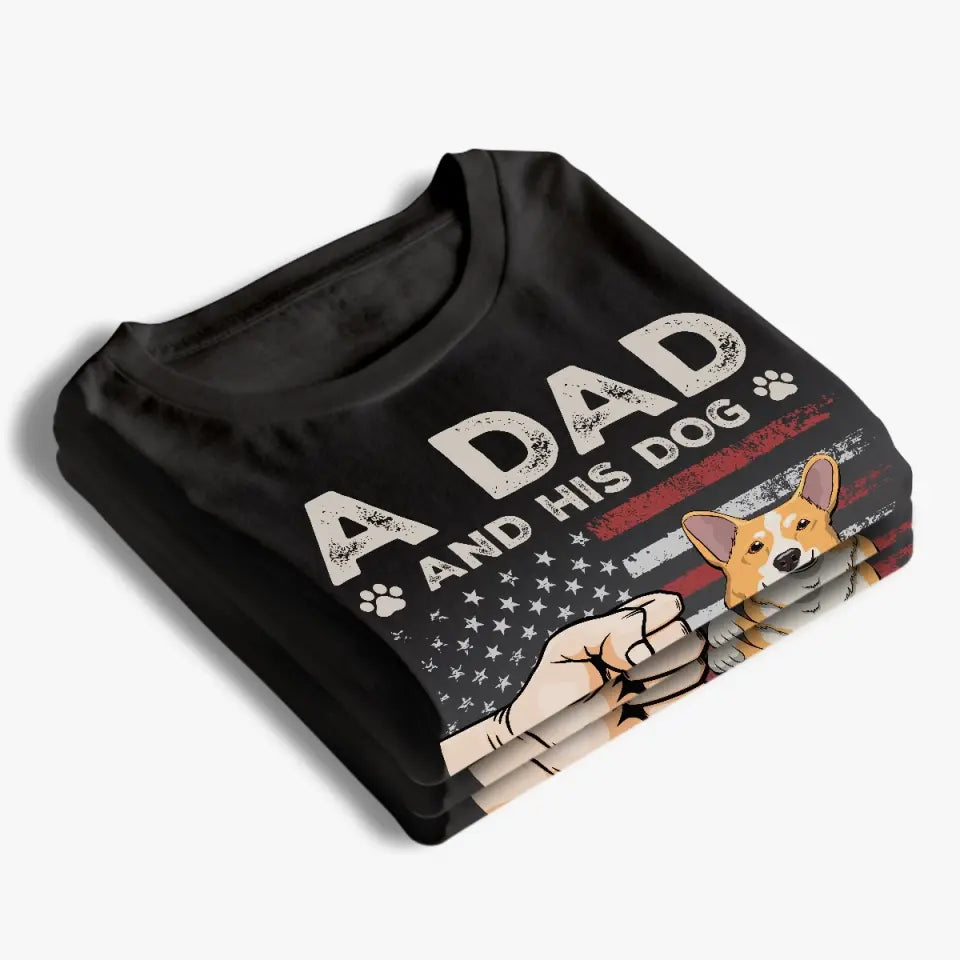 Un papa et ses chiens - T-shirt unisexe personnalisé, sweat à capuche, sweat-shirt - Fête des pères, cadeau pour les propriétaires d'animaux et les amoureux des animaux