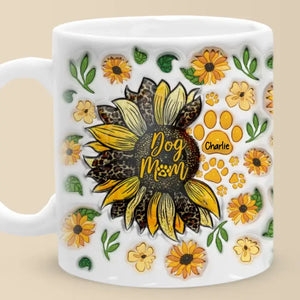 Votre amour brille comme un tournesol - Mug personnalisé effet gonflé 3D pour chien et chat - Fête des Mères, cadeau pour les propriétaires d'animaux et les amoureux des animaux