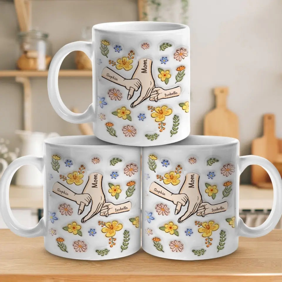 Ton amour me garde au chaud - Mug personnalisé avec effet gonflé en 3D - Cadeau pour la fête des mères, pour maman et grand-mère
