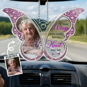 Photo personnalisée toujours à vos côtés - Ornement de voiture personnalisé commémoratif - Forme personnalisée en acrylique - Cadeau de condoléances pour les membres de la famille