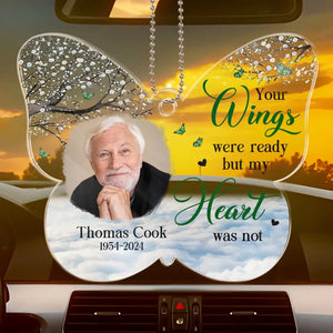 Photo personnalisée « Je t'ai toujours dans mon cœur » - Ornement de voiture personnalisé commémoratif - Forme personnalisée en acrylique - Cadeau de condoléances pour les membres de la famille