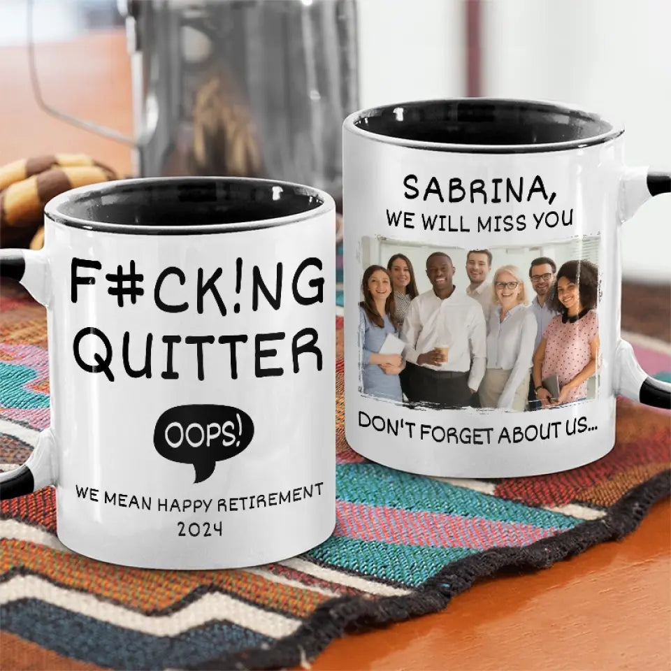 Tasse personnalisée avec photo « Nous voulons une retraite heureuse » pour collègue – Cadeau de remerciement et de retraite pour collègues, collègues de travail, collègues