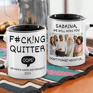 Tasse personnalisée avec photo « Nous voulons une retraite heureuse » pour collègue – Cadeau de remerciement et de retraite pour collègues, collègues de travail, collègues