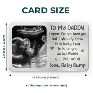 Carte portefeuille personnalisée en aluminium avec photo pour papa pour la première fois, à emporter avec vous ! Cadeau pour la fête des pères et un anniversaire.