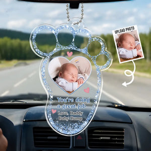 Porte-clés personnalisé « Je t'aime tellement » - Décoration de voiture personnalisée en acrylique - Cadeau pour les membres de la famille