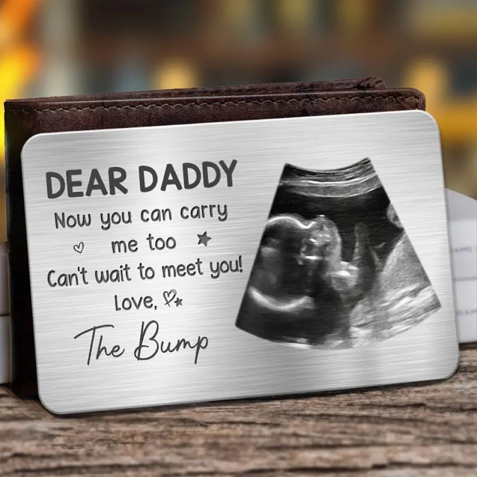 Photo personnalisée « Tu es mon héros » – Carte portefeuille en aluminium personnalisée pour la famille – Cadeau de fête des pères, d'anniversaire pour le premier papa