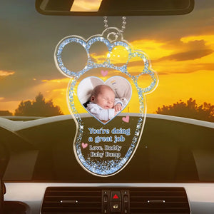 Porte-clés personnalisé « Je t'aime tellement » - Décoration de voiture personnalisée en acrylique - Cadeau pour les membres de la famille