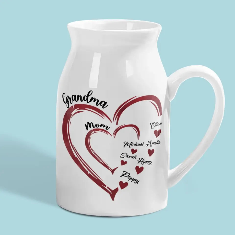 L'étonnant voyage de l'amour maternel - Vase à fleurs personnalisé pour la décoration intérieure - Cadeau de fête des mères, de pendaison de crémaillère pour maman et grand-mère