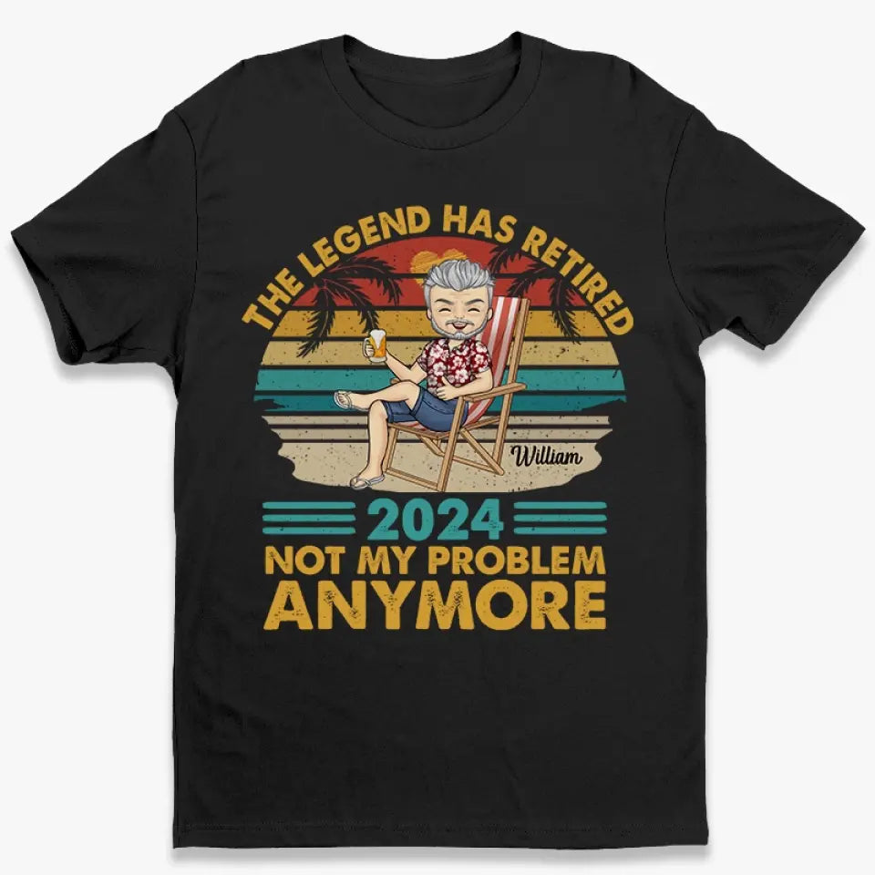 La légende a pris sa retraite - T-shirt unisexe personnalisé, sweat à capuche, sweat-shirt - Cadeau d'appréciation et de départ à la retraite pour collègues, amis de travail, collègues