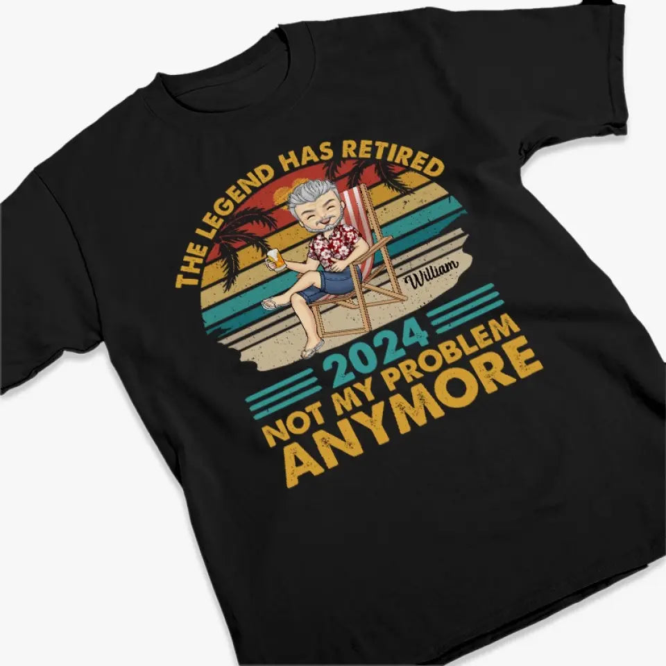 La légende a pris sa retraite - T-shirt unisexe personnalisé, sweat à capuche, sweat-shirt - Cadeau d'appréciation et de départ à la retraite pour collègues, amis de travail, collègues