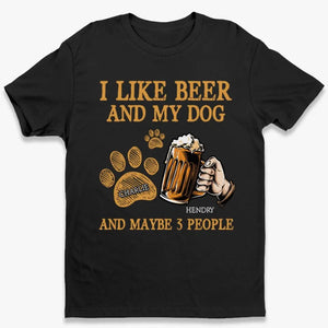 Bière et chien - T-shirt unisexe personnalisé, sweat à capuche, sweat-shirt - Fête des pères, cadeau pour les propriétaires d'animaux et les amoureux des animaux