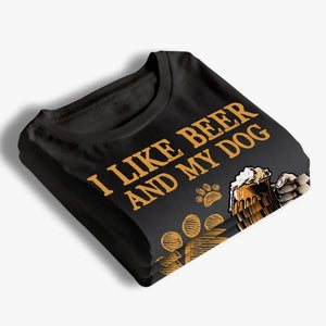 Bière et chien - T-shirt unisexe personnalisé, sweat à capuche, sweat-shirt - Fête des pères, cadeau pour les propriétaires d'animaux et les amoureux des animaux