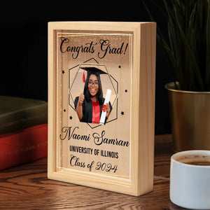 Photo personnalisée « Vous devenez ce que vous croyez » - Cadre photo personnalisé pour famille, boîte lumineuse - Cadeau de remise de diplôme pour frères et sœurs