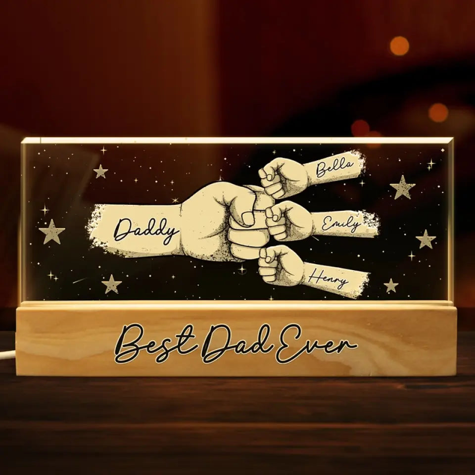 Merci d'être mon héros - Veilleuse LED 3D personnalisée en acrylique avec lettres - Cadeau pour la fête des pères, papa, grand-père