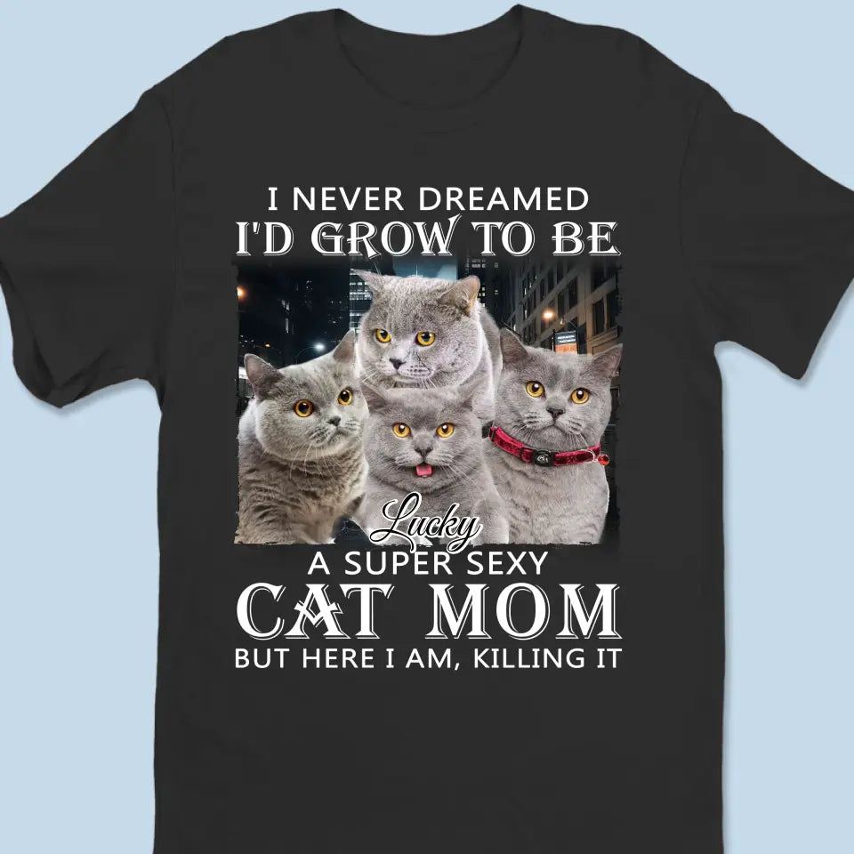 Photo personnalisée « Ici, je suis en train de tout déchirer » - T-shirt unisexe personnalisé pour chien et chat, sweat à capuche, sweat-shirt - Cadeau pour propriétaires et amoureux des animaux