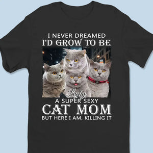 Photo personnalisée « Ici, je suis en train de tout déchirer » - T-shirt unisexe personnalisé pour chien et chat, sweat à capuche, sweat-shirt - Cadeau pour propriétaires et amoureux des animaux