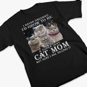 Photo personnalisée « Ici, je suis en train de tout déchirer » - T-shirt unisexe personnalisé pour chien et chat, sweat à capuche, sweat-shirt - Cadeau pour propriétaires et amoureux des animaux