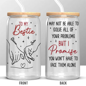Notre amitié est infinie - Tasse en verre personnalisée pour meilleure amie, tasse à café glacé - Cadeau pour meilleures amies, meilleures amies, sœurs