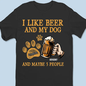 Bière et chien - T-shirt unisexe personnalisé, sweat à capuche, sweat-shirt - Fête des pères, cadeau pour les propriétaires d'animaux et les amoureux des animaux