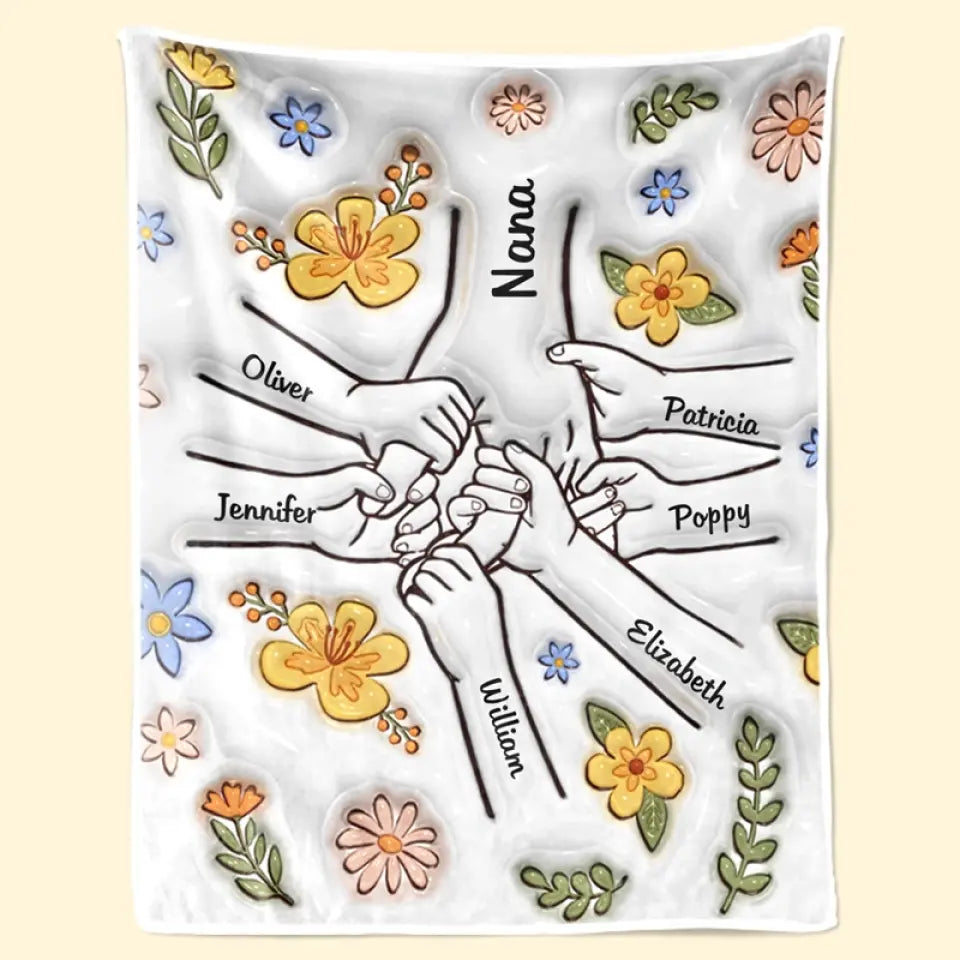 On t'aime maman - Couverture familiale personnalisée avec effet gonflable 3D - Cadeau pour la fête des mères, maman, grand-mère