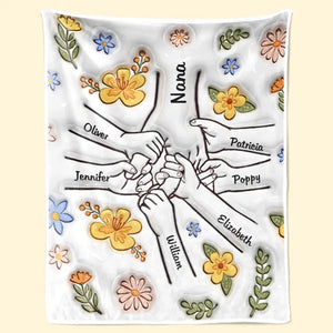 On t'aime maman - Couverture familiale personnalisée avec effet gonflable 3D - Cadeau pour la fête des mères, maman, grand-mère