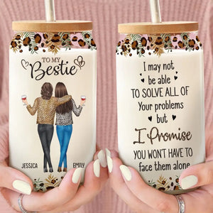Tu seras toujours la sœur de mon âme - Tasse en verre personnalisée Bestie, tasse à café glacé - Cadeau pour meilleures amies, BFF, sœurs