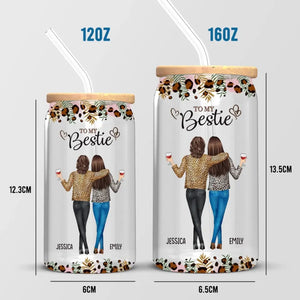 Tu seras toujours la sœur de mon âme - Tasse en verre personnalisée Bestie, tasse à café glacé - Cadeau pour meilleures amies, BFF, sœurs
