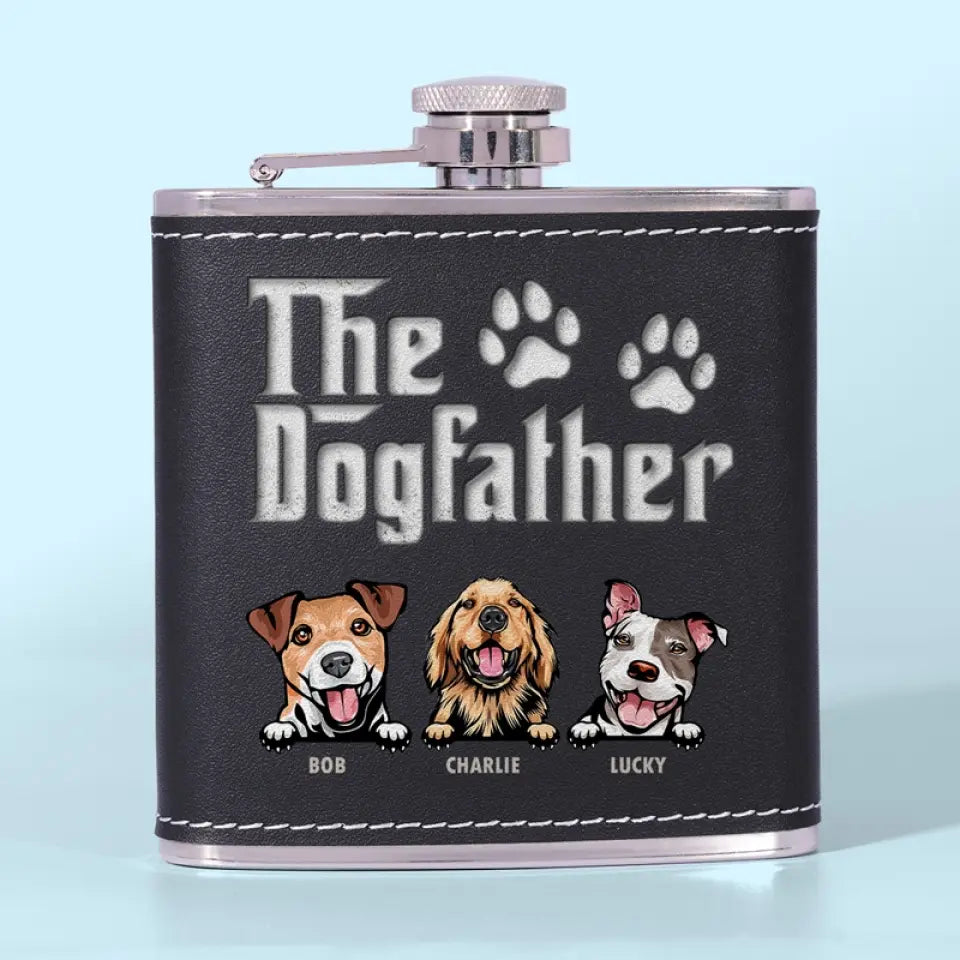 « Chien est Dieu » à l'envers - Flasque personnalisée pour chien - Fête des Pères, cadeau pour les propriétaires d'animaux et les amoureux des animaux