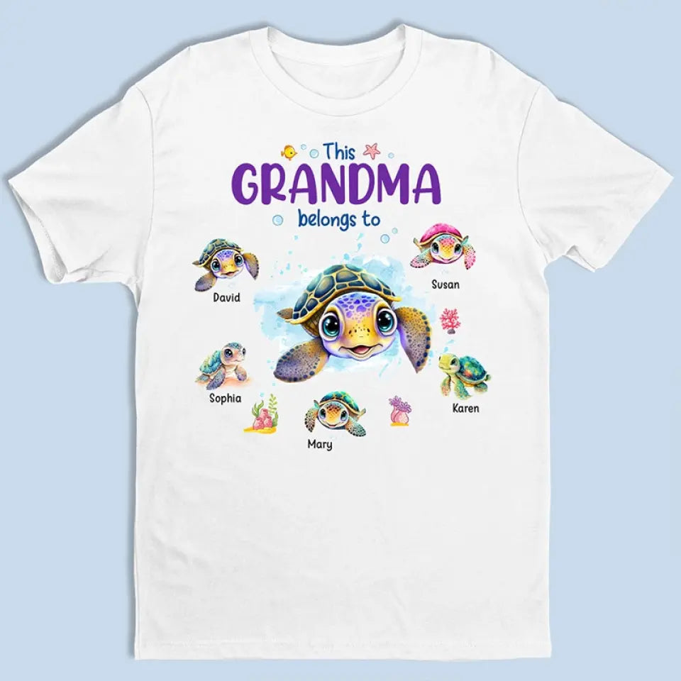 Cette grand-mère nous appartient - T-shirt unisexe personnalisé, sweat à capuche, sweat-shirt - Cadeau de fête des mères, d'anniversaire pour grand-mère, maman