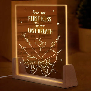 Je te garde à jamais à toi - Veilleuse LED 3D personnalisée en forme de noyer pour couple - Cadeau pour mari et femme, anniversaire