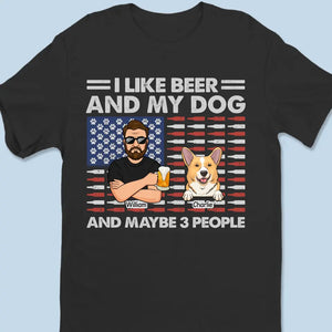 J'aime la bière et mon chien - T-shirt unisexe personnalisé, sweat à capuche, sweat-shirt - Fête des Pères, cadeau pour les propriétaires d'animaux et les amoureux des animaux