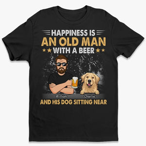 À la santé de mon bonheur simple ! T-shirt unisexe personnalisé pour chien, sweat à capuche, sweat-shirt ! Cadeau pour la fête des pères, pour les propriétaires d'animaux et les amoureux des animaux.