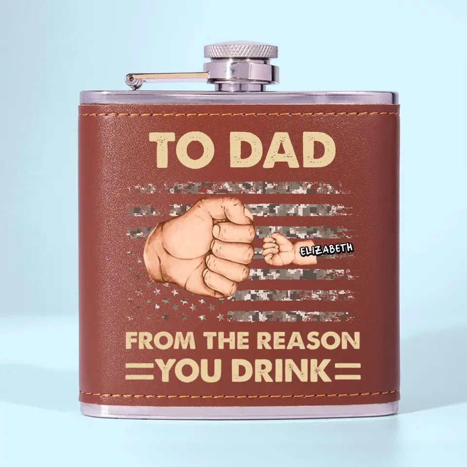 À papa, des raisons pour lesquelles vous buvez - Flasque personnalisée pour la famille - Fête des pères, cadeau pour papa, grand-père