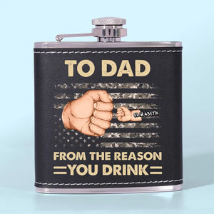 À papa, des raisons pour lesquelles vous buvez - Flasque personnalisée pour la famille - Fête des pères, cadeau pour papa, grand-père