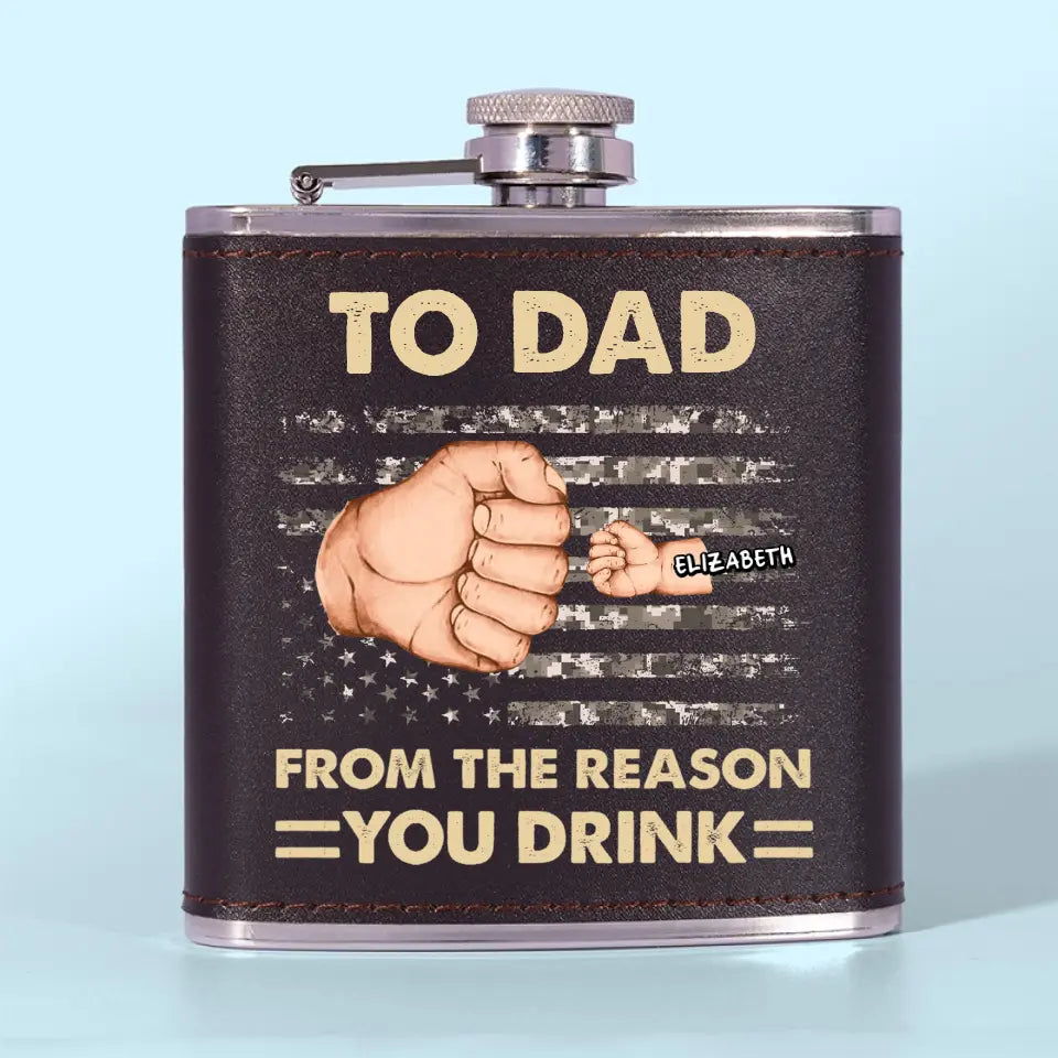 À papa, des raisons pour lesquelles vous buvez - Flasque personnalisée pour la famille - Fête des pères, cadeau pour papa, grand-père
