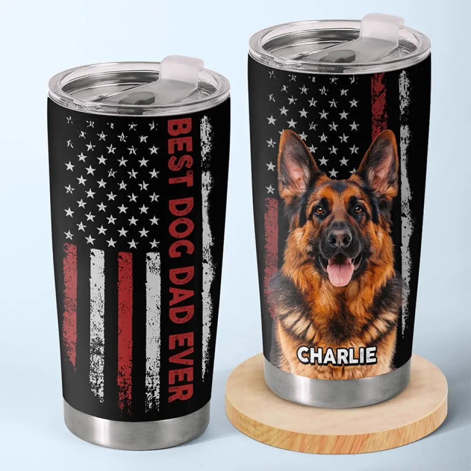 Photo personnalisée « Tu es mon meilleur papa » - Gobelet personnalisé pour chien - Fête des pères, cadeau pour les propriétaires d'animaux et les amoureux des animaux