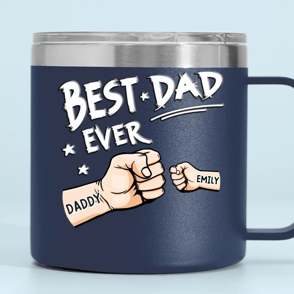 Mon père m'a donné mes rêves - Gobelet personnalisé en acier inoxydable de 14 oz avec poignée - Fête des pères, cadeau pour papa, grand-père