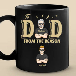 Papa, nous sommes géniaux, merci - Tasse noire personnalisée pour la famille - Fête des pères, cadeau pour papa, grand-père