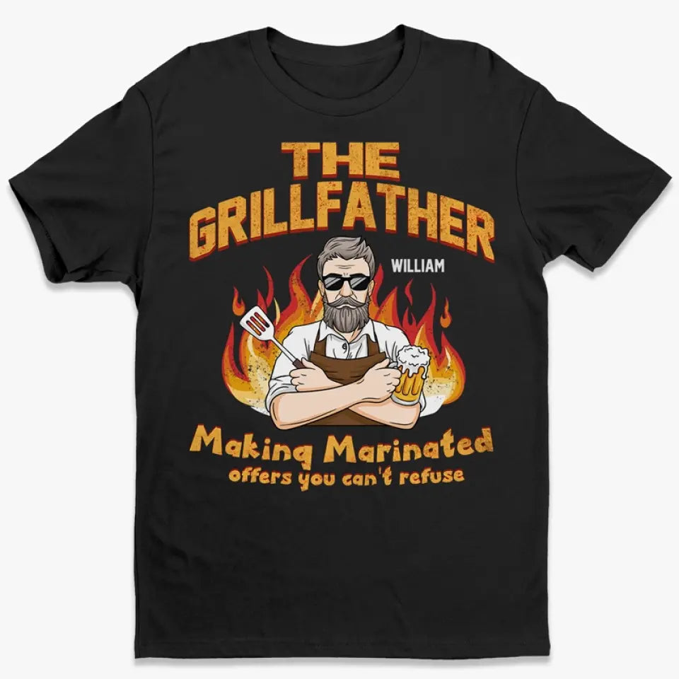Un barbecue que vous ne pouvez pas refuser - T-shirt unisexe personnalisé pour la famille, sweat à capuche, sweat-shirt - Fête des pères, cadeau pour papa, grand-père