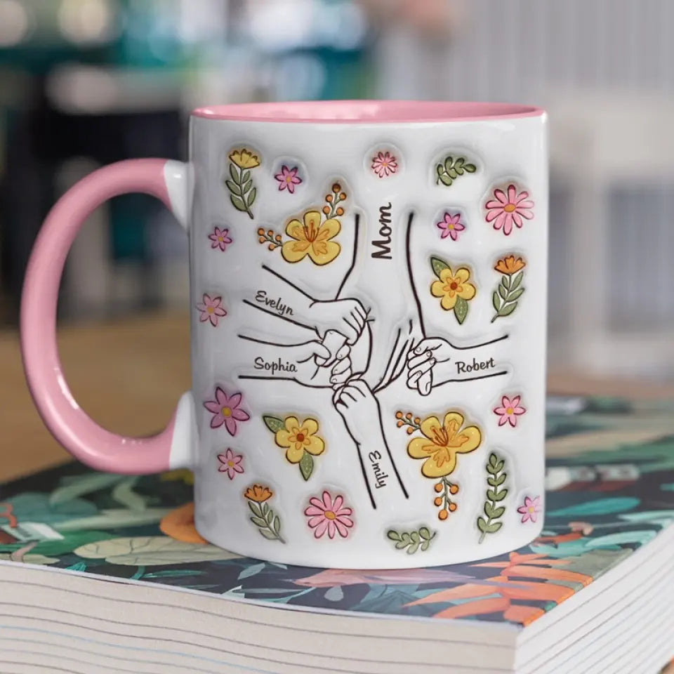 En période d'épreuve, la famille est la meilleure - Mug personnalisé avec effet gonflable 3D imprimé - Fête des Mères, cadeau pour maman, grand-mère