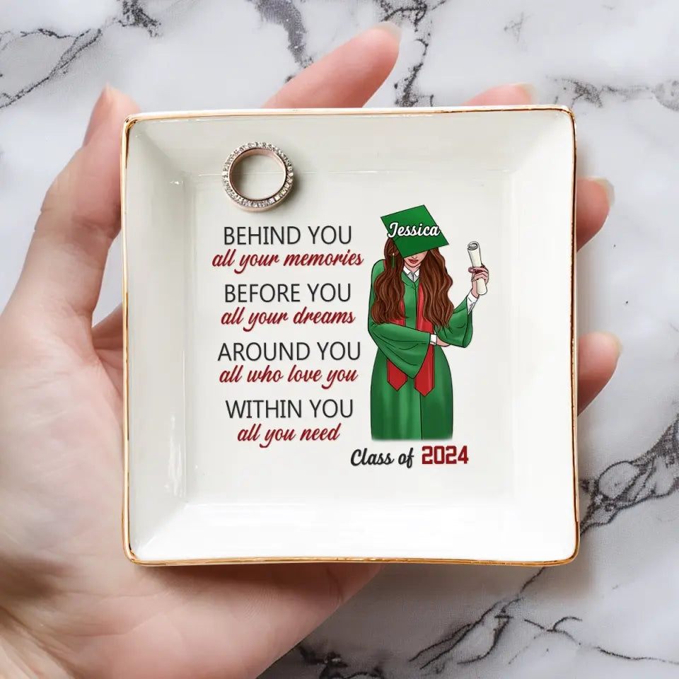 Avant tous vos rêves - Plat à bijoux personnalisé pour la famille - Cadeau de remise de diplôme pour les membres de la famille, les frères et sœurs