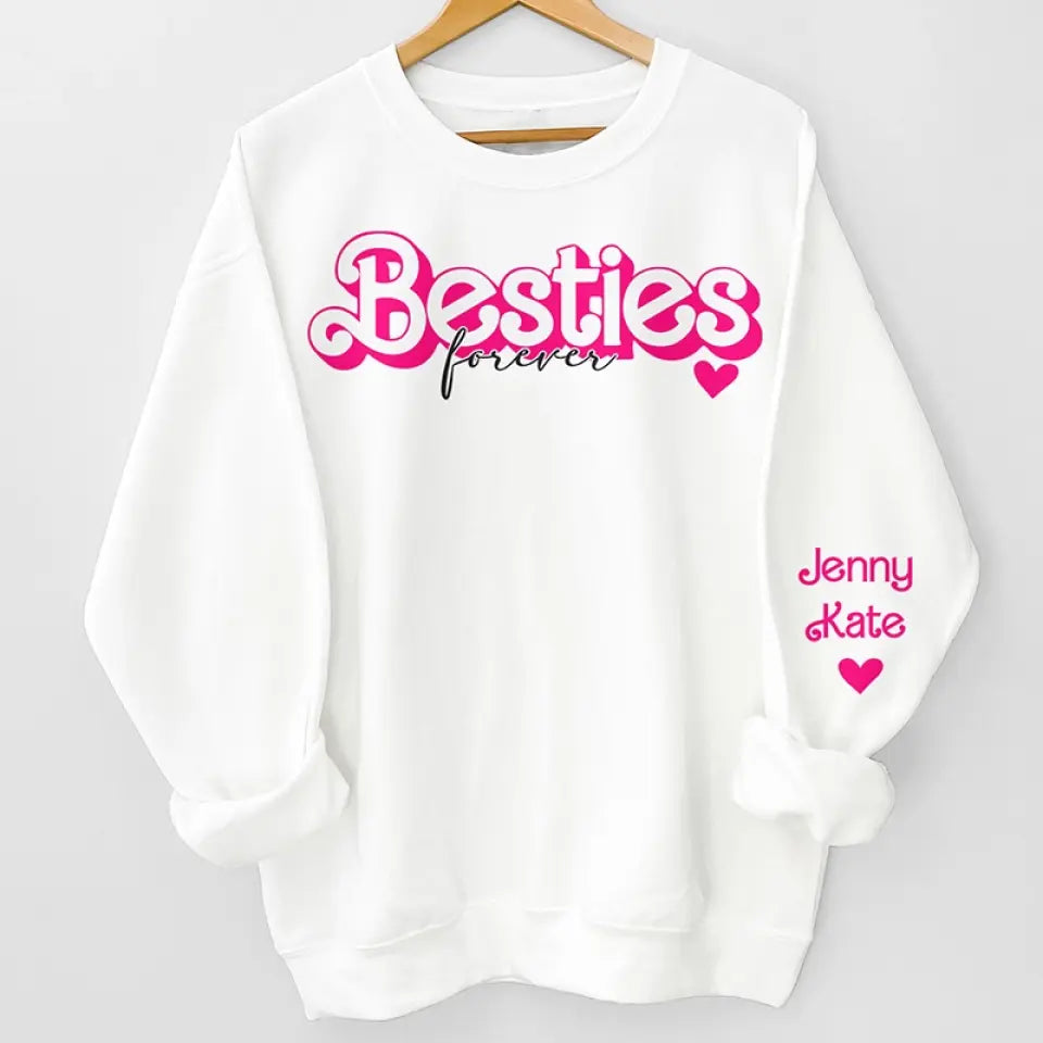 Les amis sont les frères et sœurs que Dieu ne nous a jamais donnés - Sweat-shirt unisexe personnalisé avec motif sur la manche - Cadeau pour meilleures amies, meilleures amies, sœurs