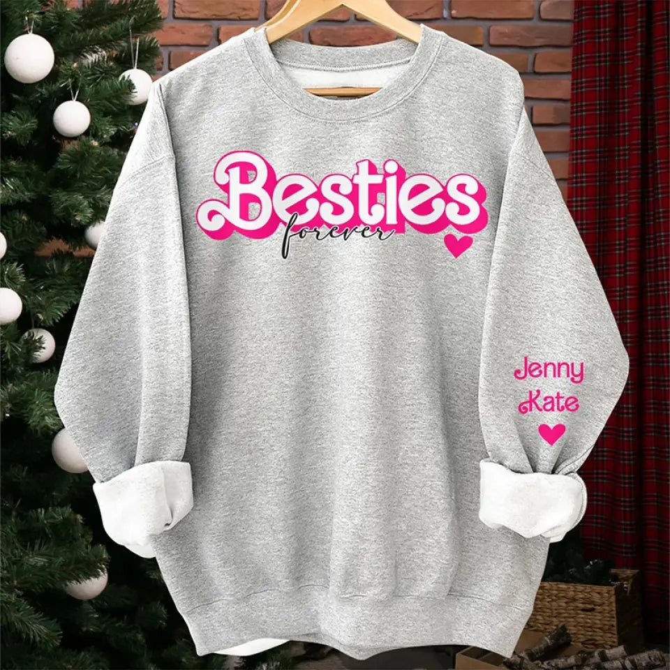 Les amis sont les frères et sœurs que Dieu ne nous a jamais donnés - Sweat-shirt unisexe personnalisé avec motif sur la manche - Cadeau pour meilleures amies, meilleures amies, sœurs