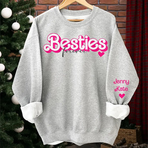Les amis sont les frères et sœurs que Dieu ne nous a jamais donnés - Sweat-shirt unisexe personnalisé avec motif sur la manche - Cadeau pour meilleures amies, meilleures amies, sœurs