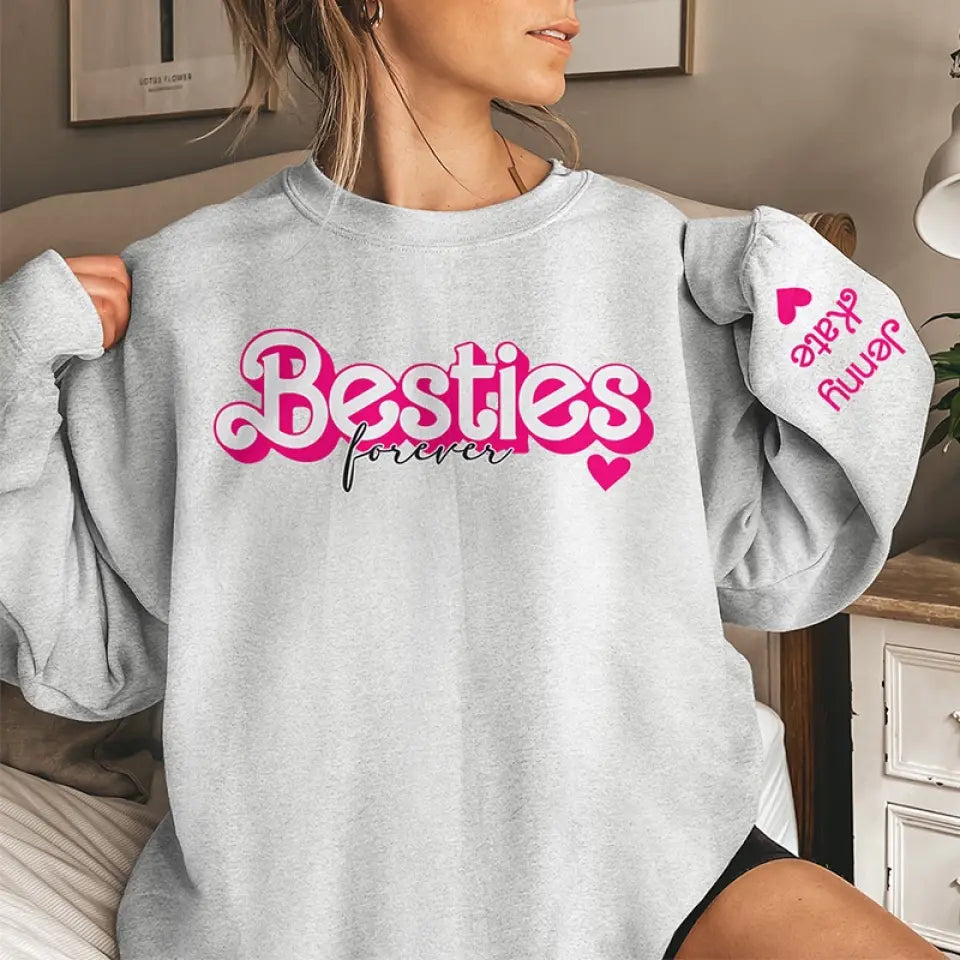 Les amis sont les frères et sœurs que Dieu ne nous a jamais donnés - Sweat-shirt unisexe personnalisé avec motif sur la manche - Cadeau pour meilleures amies, meilleures amies, sœurs
