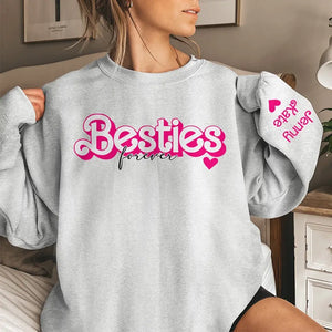 Les amis sont les frères et sœurs que Dieu ne nous a jamais donnés - Sweat-shirt unisexe personnalisé avec motif sur la manche - Cadeau pour meilleures amies, meilleures amies, sœurs