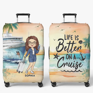 La mer vous appelle - Housse de bagage personnalisée - Cadeau de vacances, cadeau pour les amoureux du voyage d'aventure