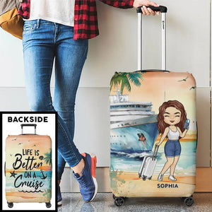 La mer vous appelle - Housse de bagage personnalisée - Cadeau de vacances, cadeau pour les amoureux du voyage d'aventure
