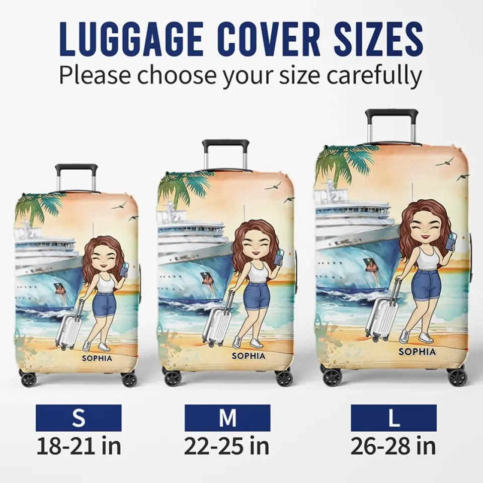 La mer vous appelle - Housse de bagage personnalisée - Cadeau de vacances, cadeau pour les amoureux du voyage d'aventure