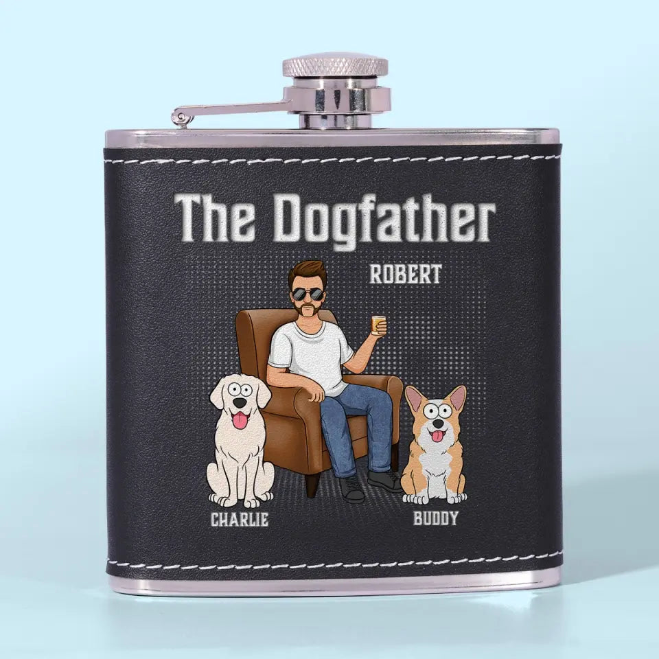 Le chien est le dieu de l'amusement - Flasque personnalisée pour chien - Fête des pères, cadeau pour les propriétaires d'animaux et les amoureux des animaux